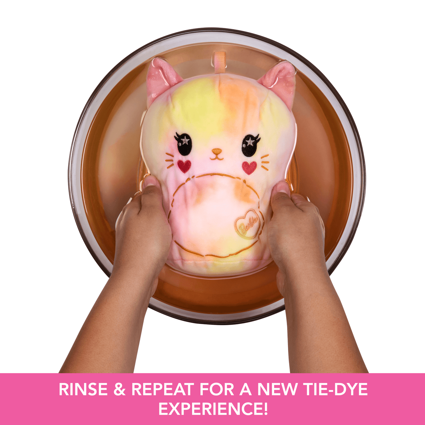 Barbie Tie-Dye Reveal Plush Toy, 7-Inch Stuffed Animal With Diy Washable Fabric Craft